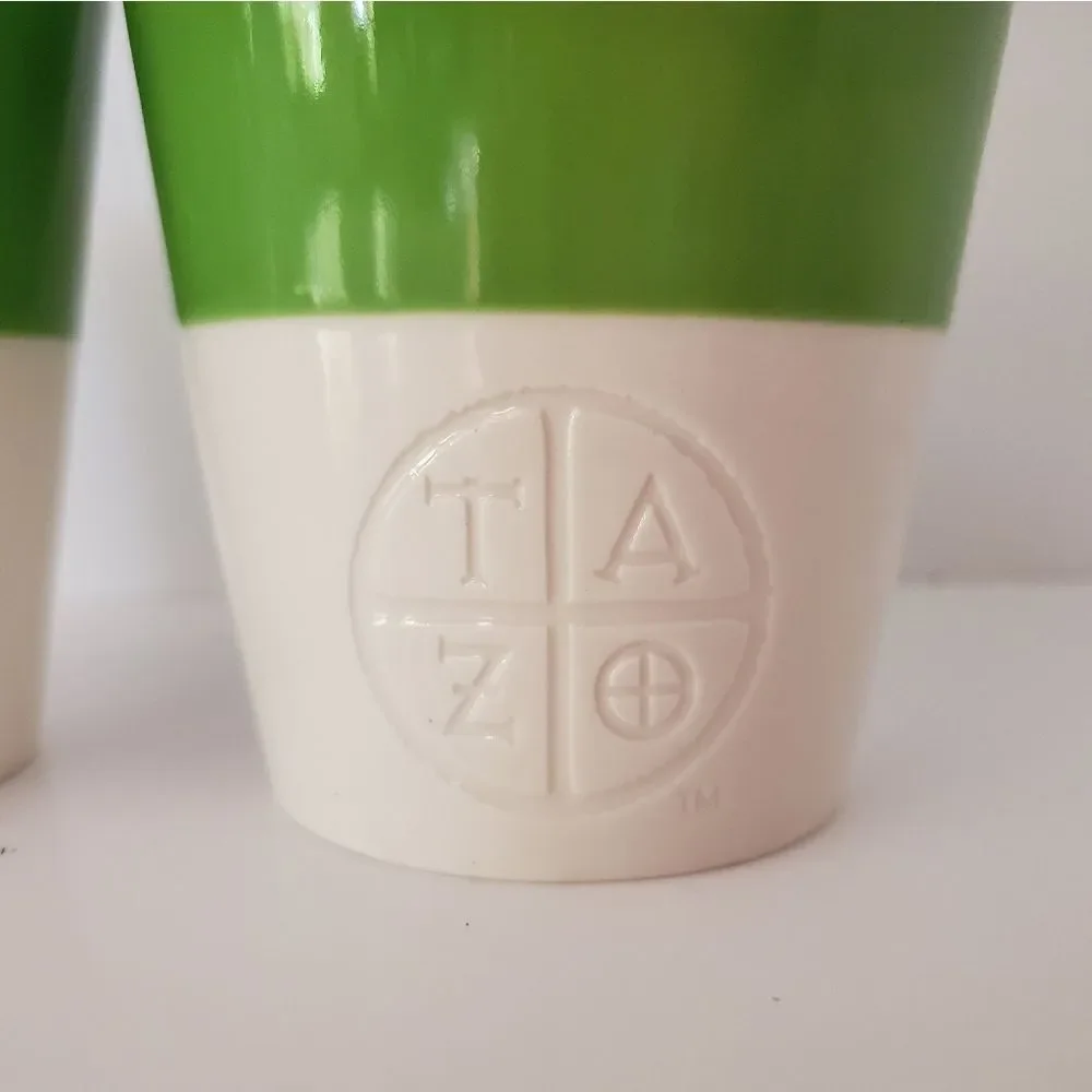 Starbucks Tazo Tea Cups Set of 2 Green